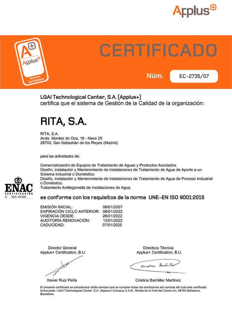 Certificado UNE EN ISO 9001 2008 para Lana - Ursa